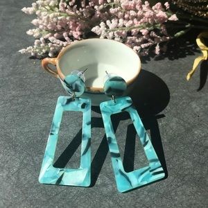 Multi Color Acrylic Statement Earrings